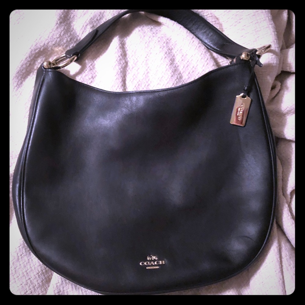 Coach black soft leather bag